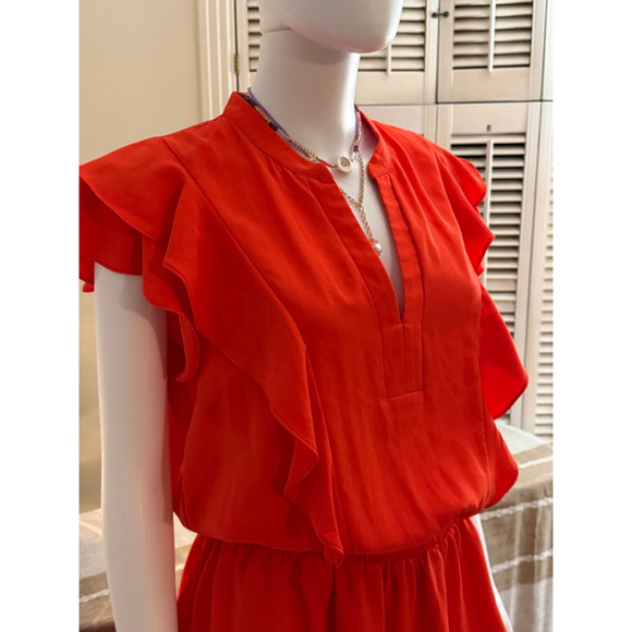 Amanda Uprichard Barrett’s dress orange - Picture 2 of 6